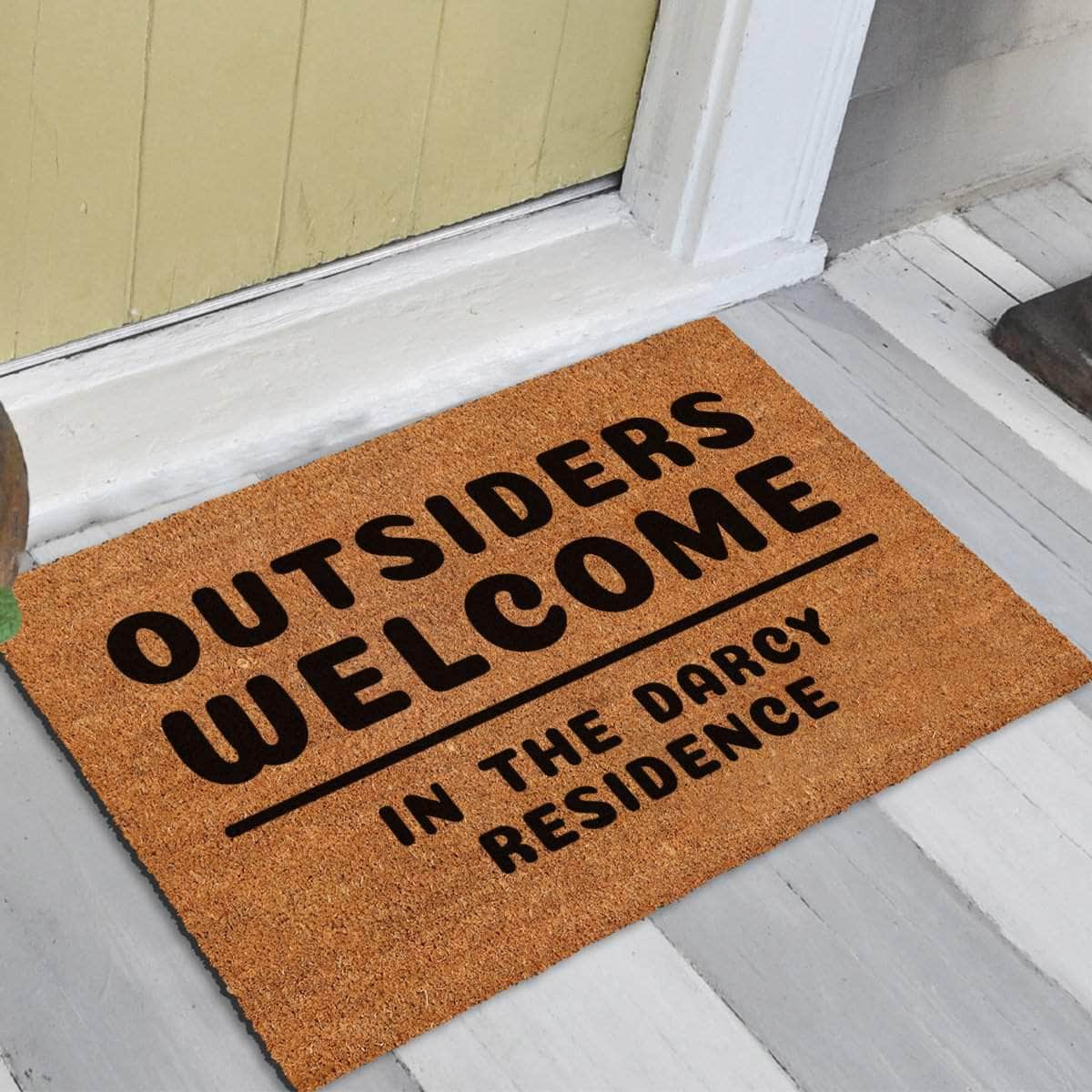 Outsiders Welcome - Personalized Family Residence Doormat