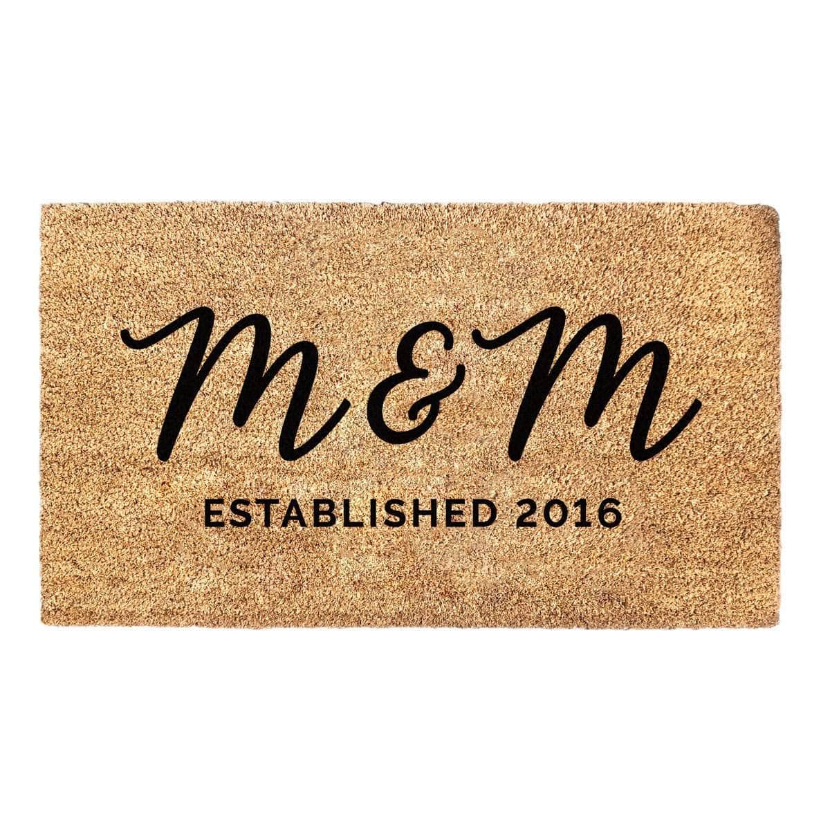 Personalized Initials and Established Date - Doormat