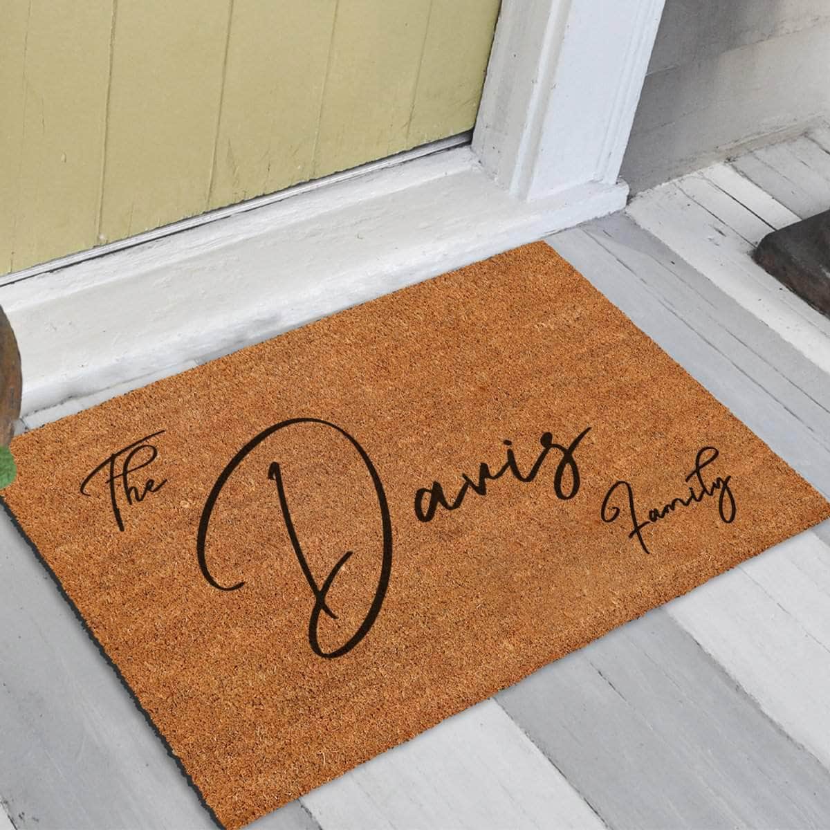 Customized Doormat With Family Name - Family Name Personalized Doormat