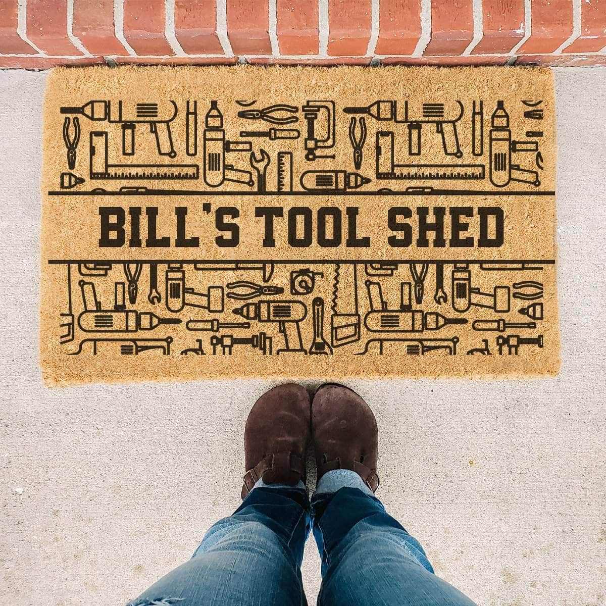 Custom Name Tool Shed Doormat