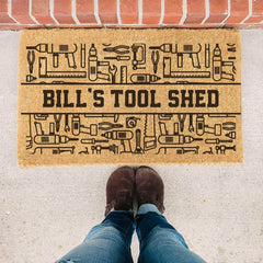 Custom Name Tool Shed Doormat