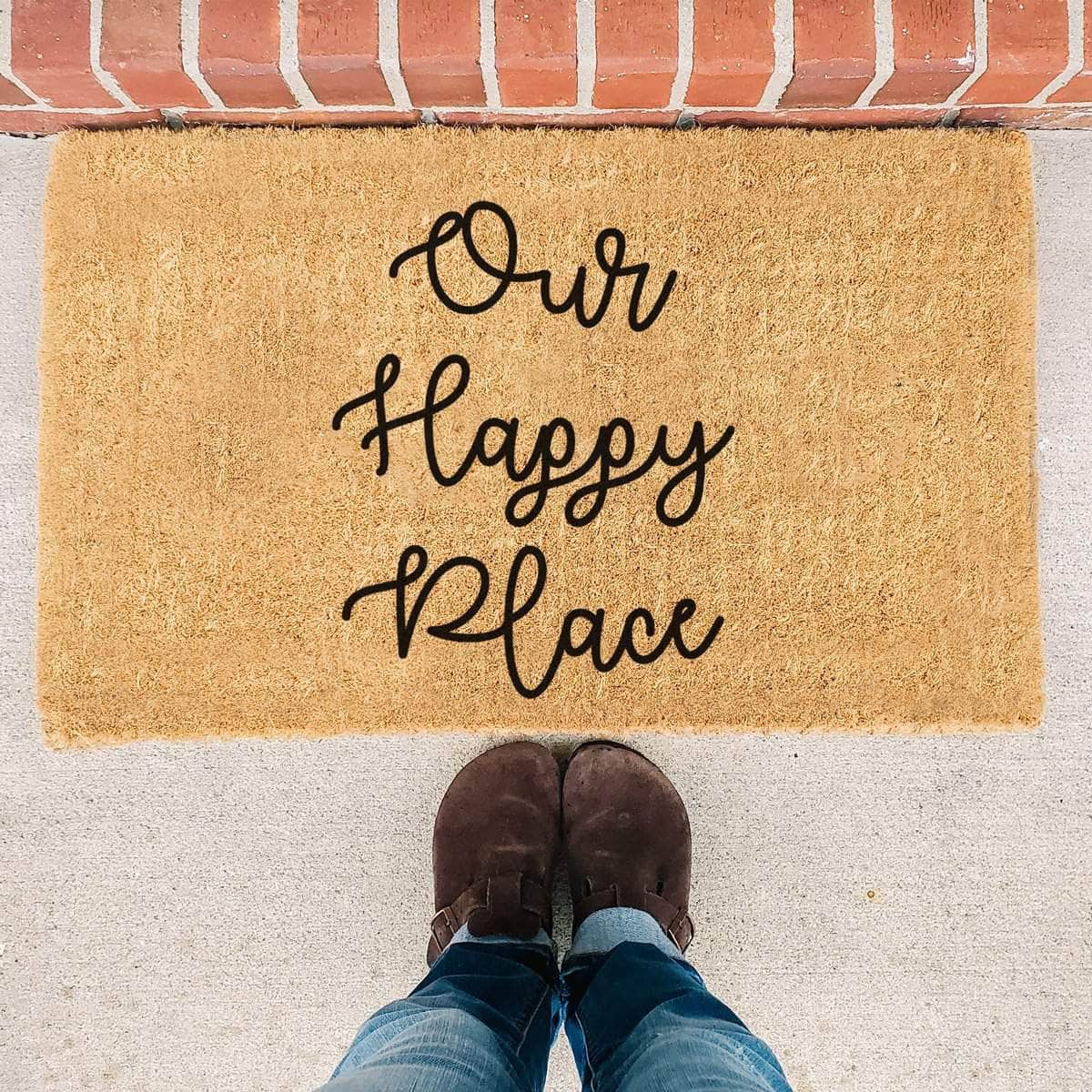 Our Happy Place Doormat - Welcome Doormat