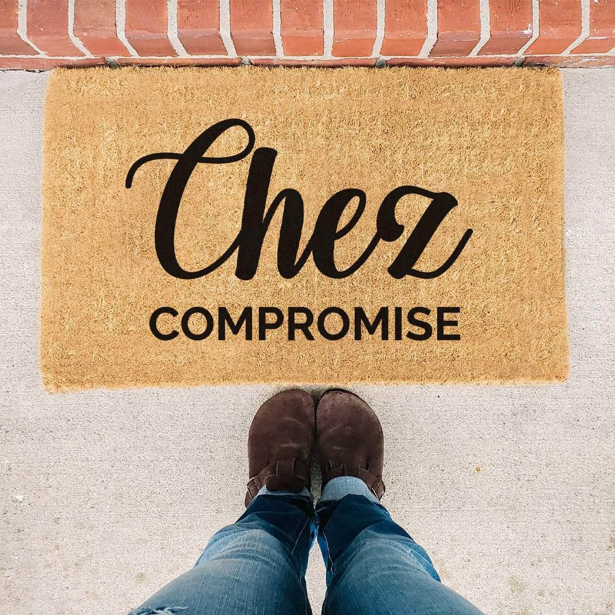 Personalized Chez "At The Home of" Doormat - Customized Doormat
