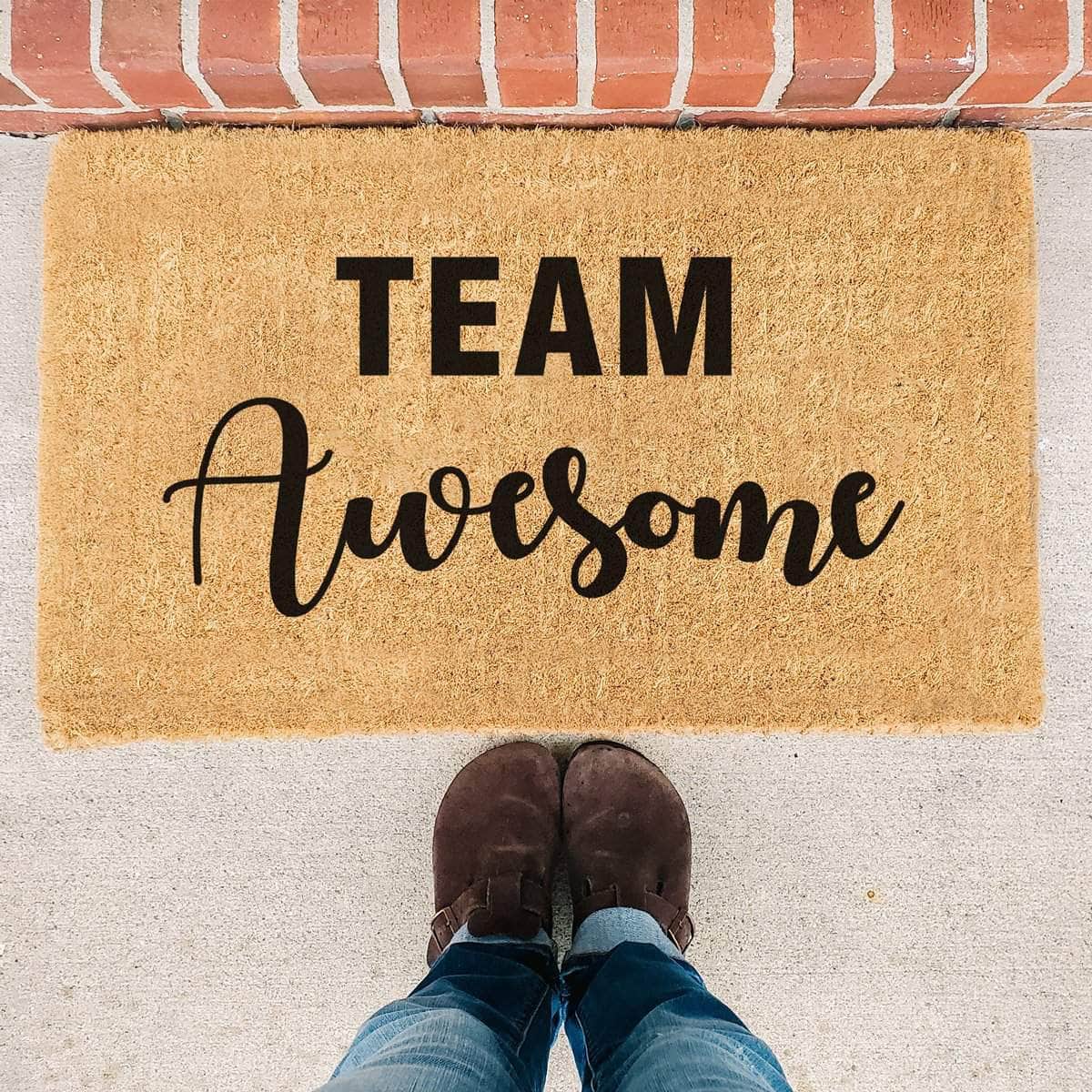 Team Awesome - Positive Family Welcome Doormat