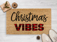 Thumbnail for Christmas Vibes Doormat - Holiday Doormat - Christmas Door Mat - New Home Gift