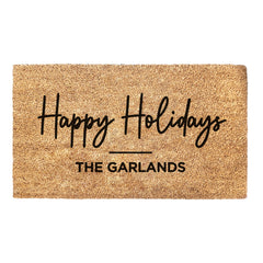 Happy Holidays Custom Family Name - Doormat