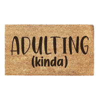 Thumbnail for Doormat with the words 'Adulting (kinda)' on it.