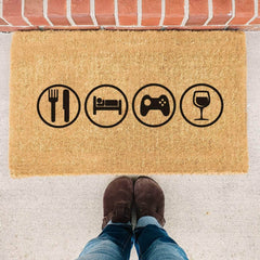 Eat, Sleep, Game, Wine - Doormat