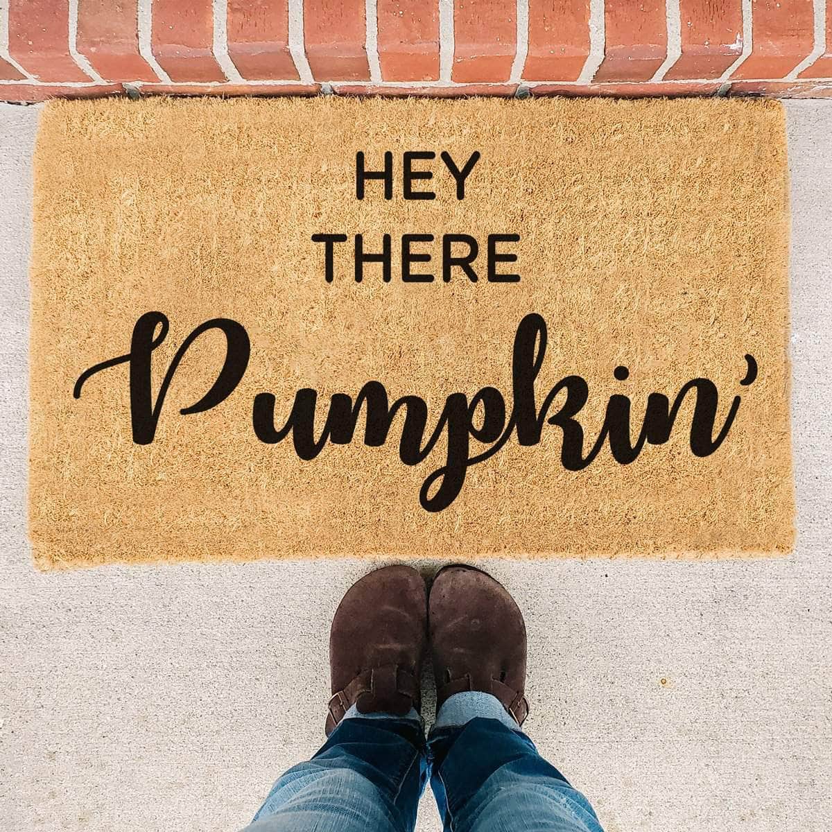 Hey There Pumpkin' (Bold) - Halloween Doormat