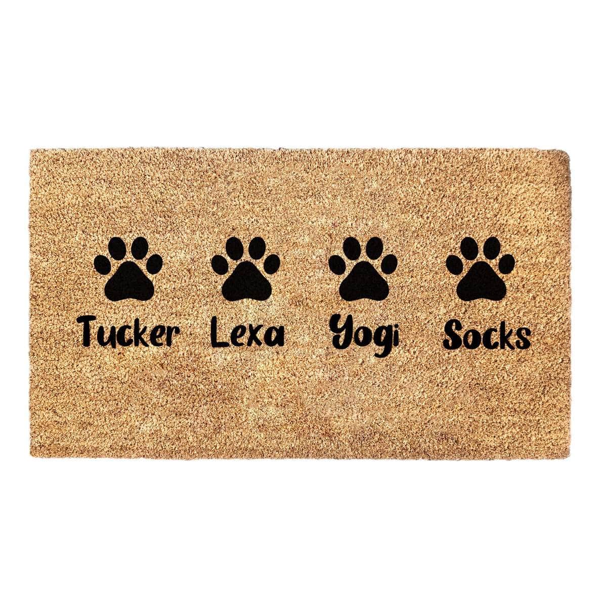 Personalised Pet Name and Paws - Doormat