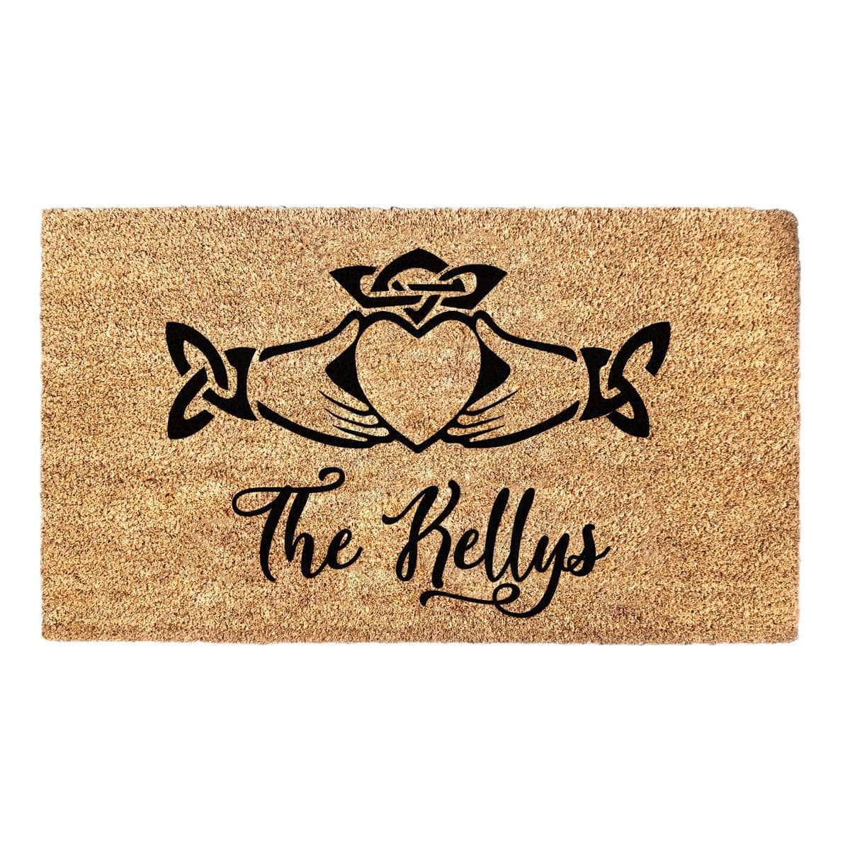 Customised Family Name Mat - Irish Claddagh Doormat