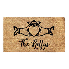 Customised Family Name Mat - Irish Claddagh Doormat