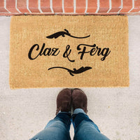 Thumbnail for Personalized Friends and Couples Names Decorative Flourish Doormat