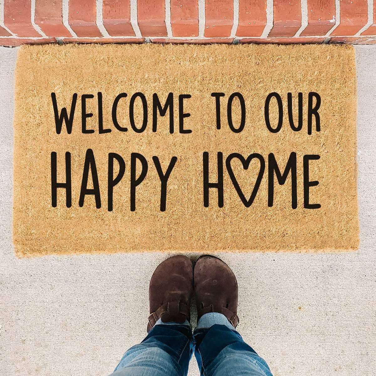 Welcome to Our Happy Home - Welcome Doormat