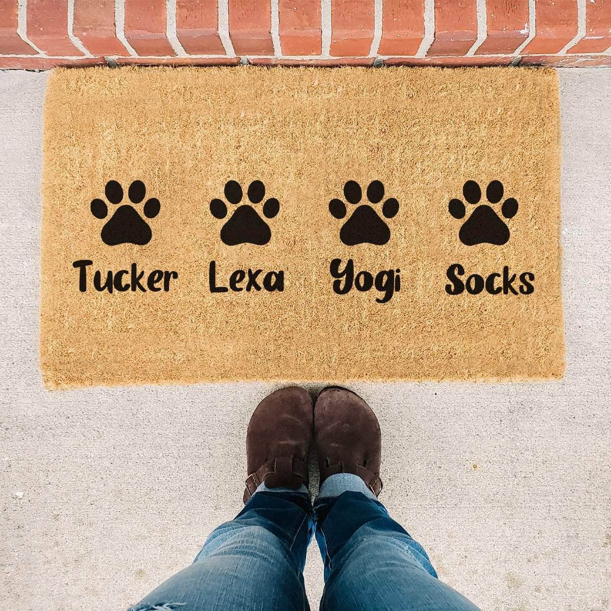 Personalised Pet Name and Paws - Doormat