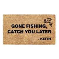 Thumbnail for Gone Fishing, Catch You Later Customizable Name Doormat