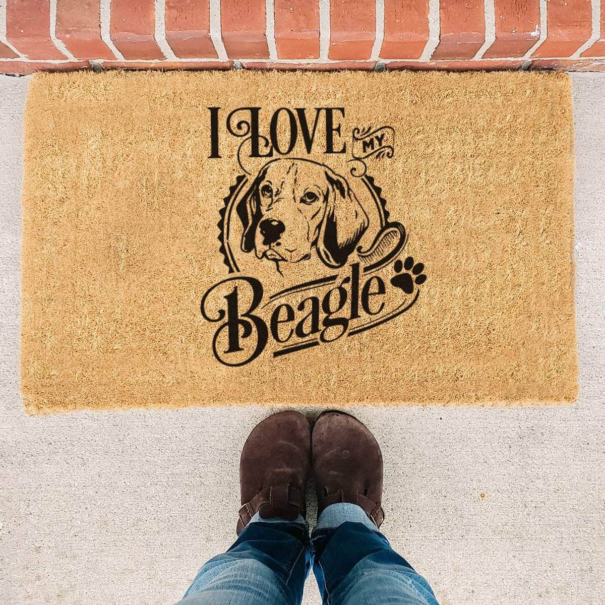 I Love My Beagle - Doormat