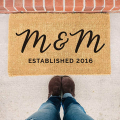 Personalized Initials and Established Date - Doormat