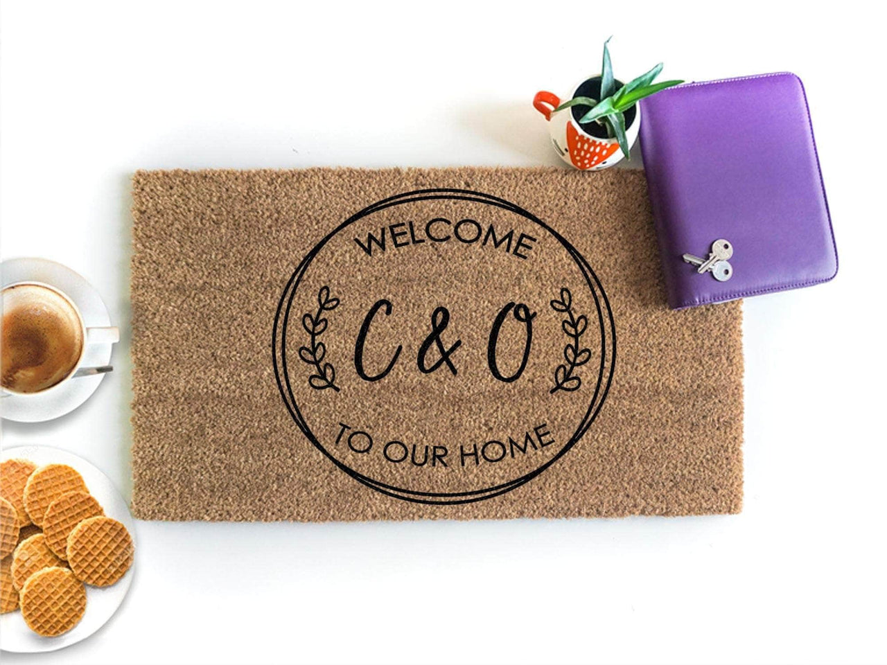 Personalized Welcome To Our Home Initial Doormat - Realtor Doormat