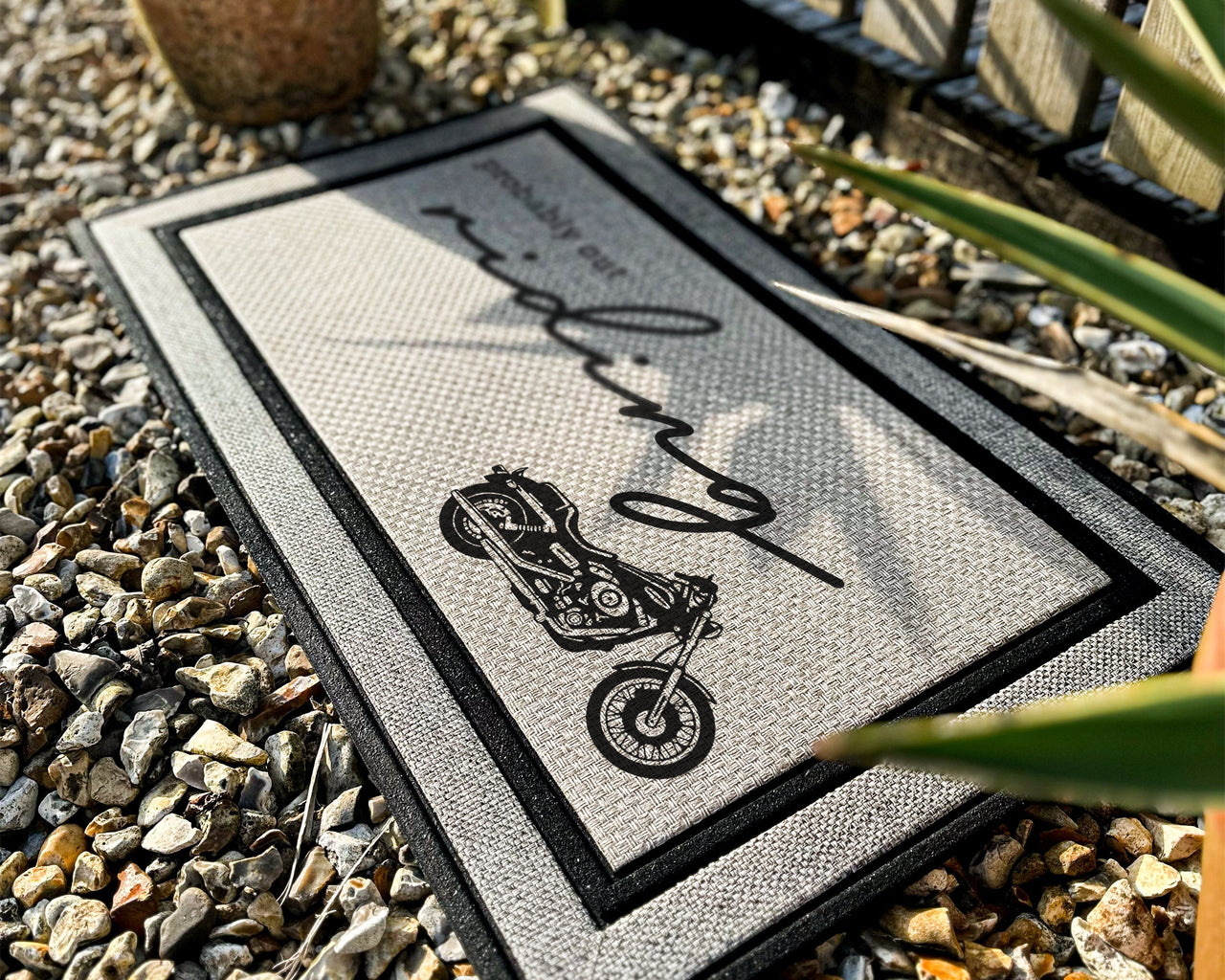 Probably Out Riding - Motorbike Door Mat