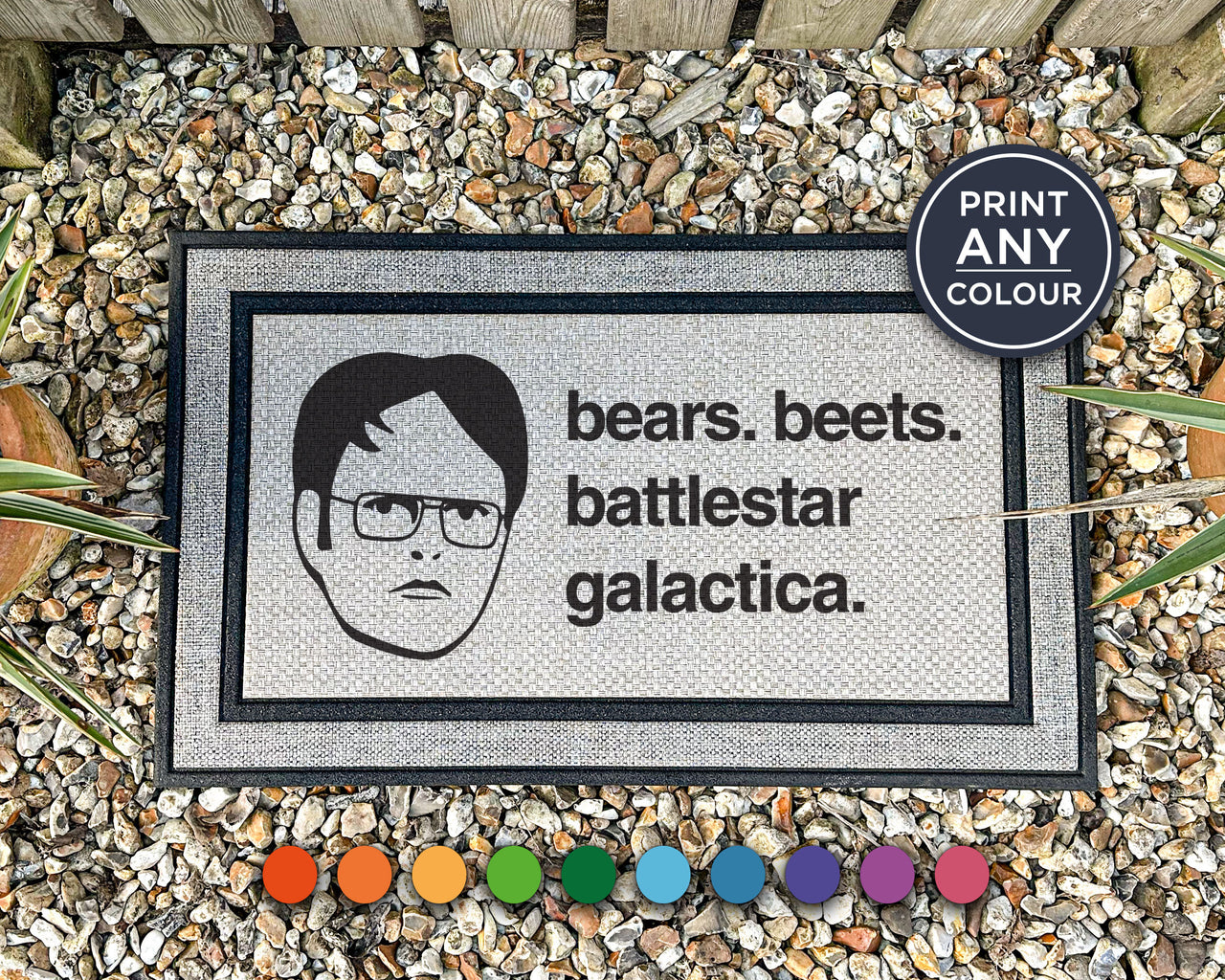 Dwight Schrute Quote Doormat - Bears Beets Battlestar Galactica
