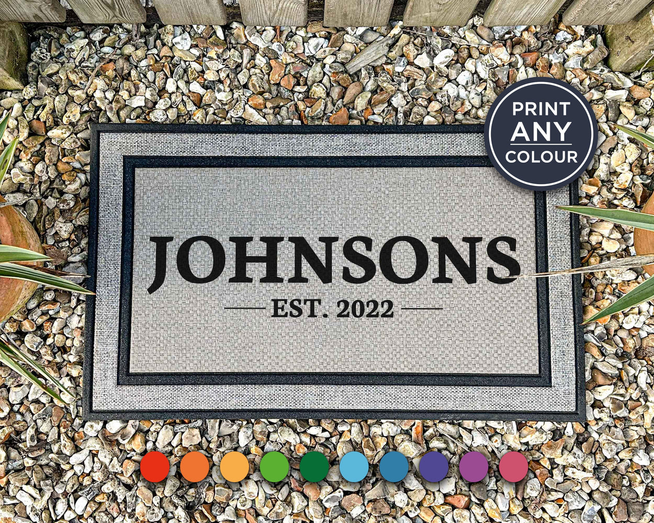 Family Last Name Doormat - All Weather Rug