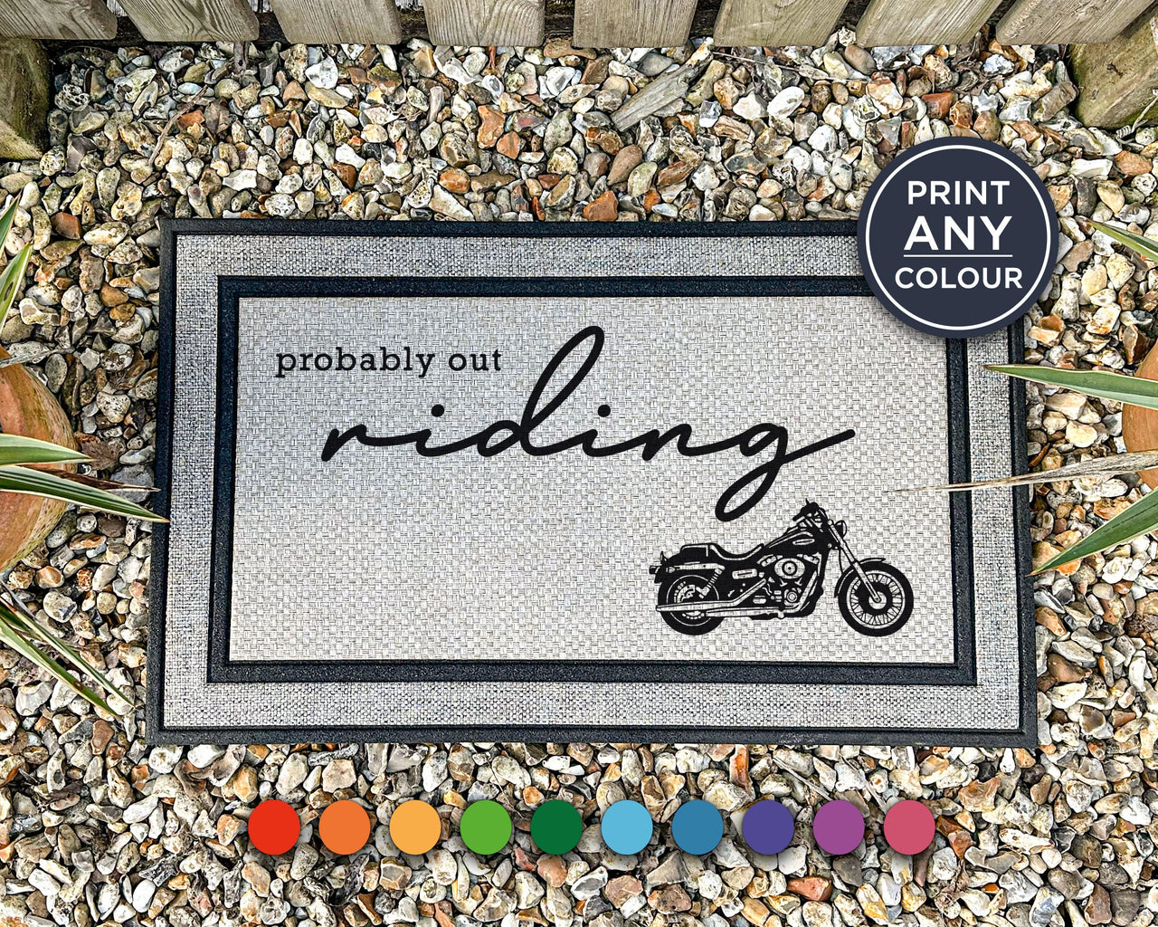 Probably Out Riding - Motorbike Door Mat