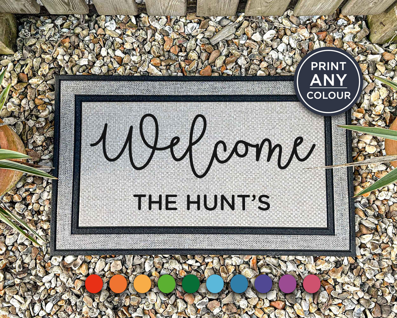 Welcome Doormat - Welcome Family Name All Weather Rug
