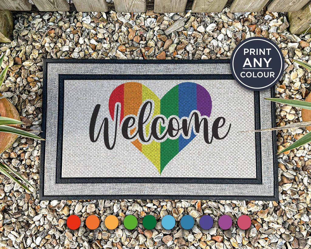 Welcome Rainbow Doormat - Gay Pride Doormat
